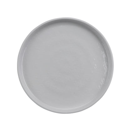 9" Round Edged Melamine Dinner plate, Glossy White inside/ Gray Matte outside, GET. Roca. (12 Pack)