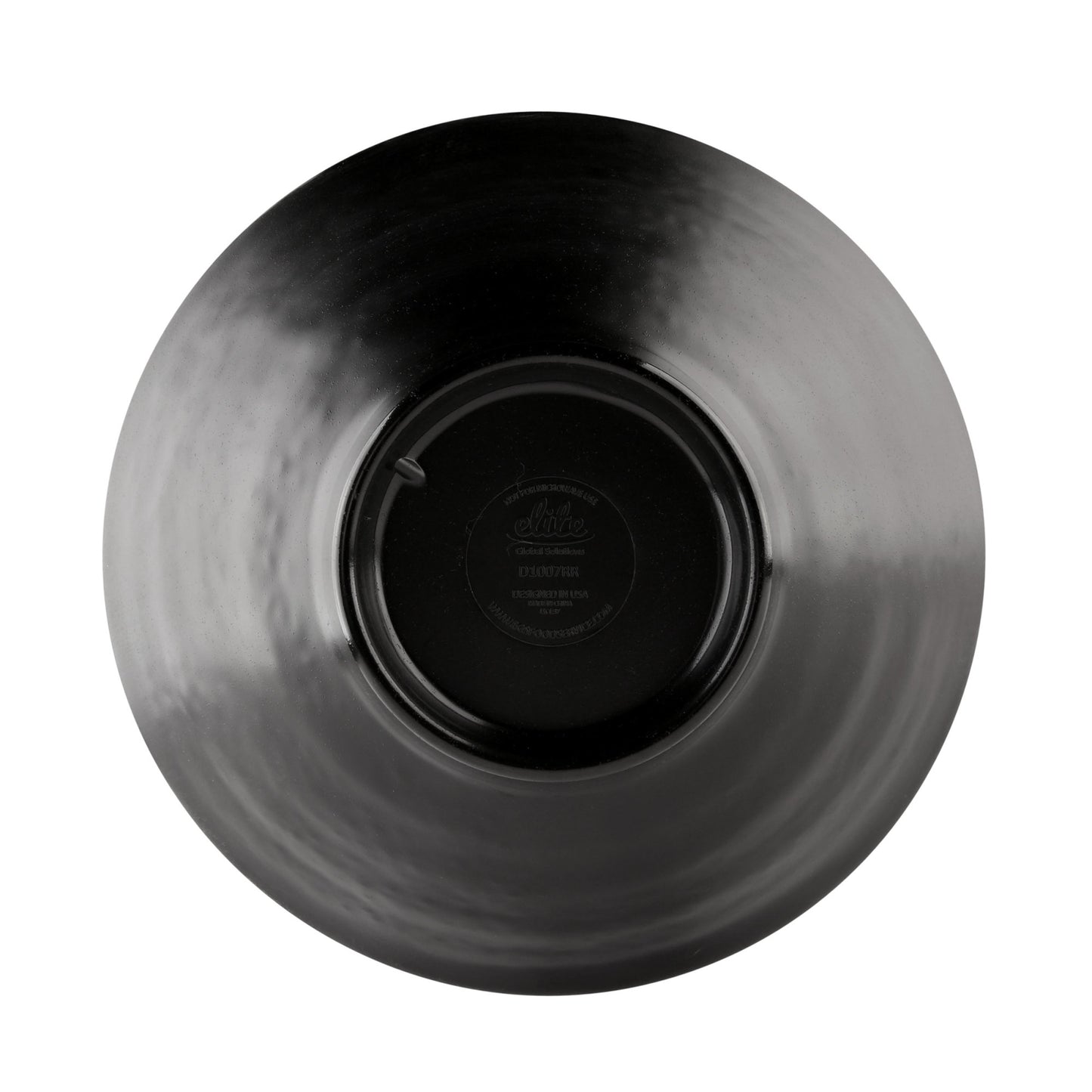 Melamine Bowl - Black Matte Finish Outside/Black Gloss Finish Inside