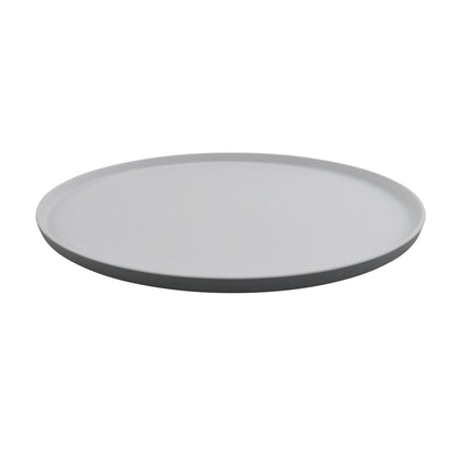 20" x 16" Melamine Oval Platter, White Matte inside/ Gray Matte outside, GET. Roca.