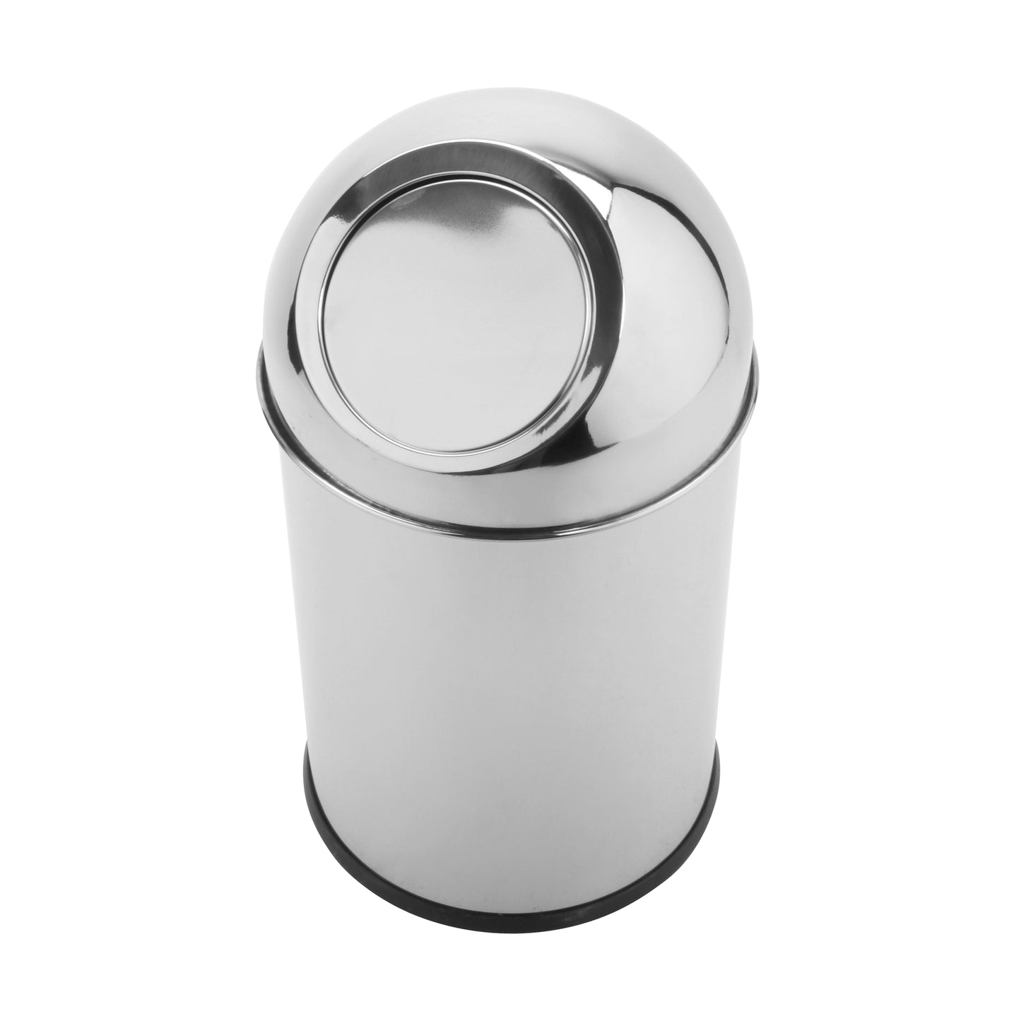 6.75" Stainless Steel Table Top Trash Can w/ Mirror Finish, Dome Top, 11" tall