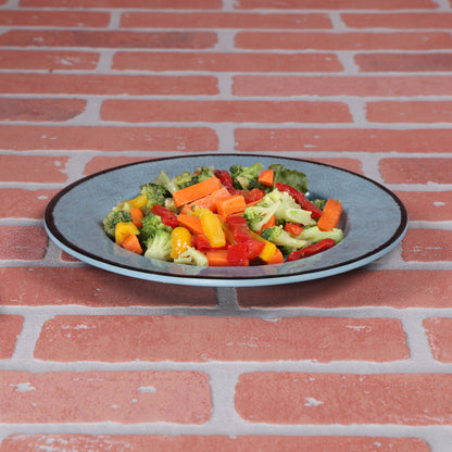 Melamine Round Crackle Plate - Cameo Blue