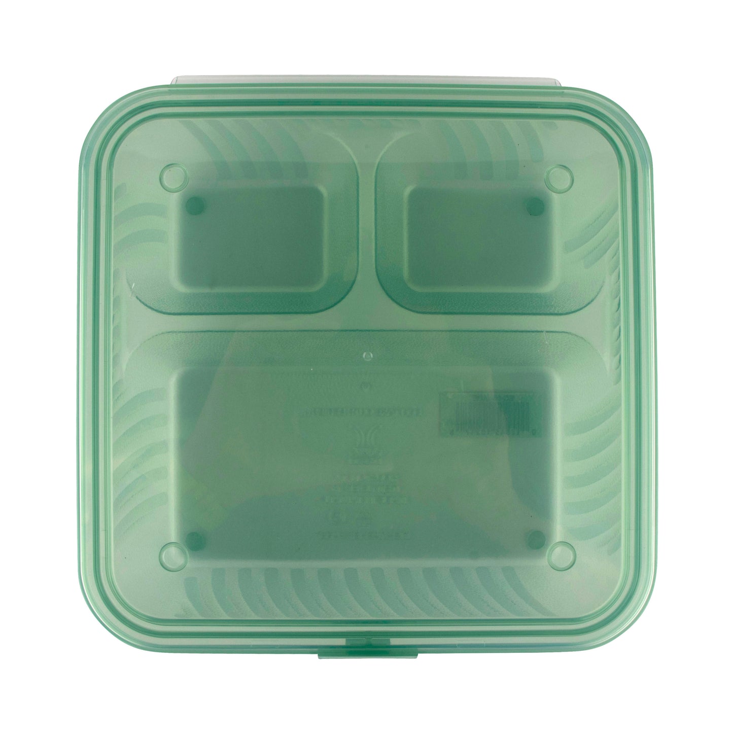 3-Compartment Polypropylene, Jade, Flat Top Food Reusable Container, 9" L x 9" W x 2" H, G.E.T. Eco-Takeout's (12 Pack)