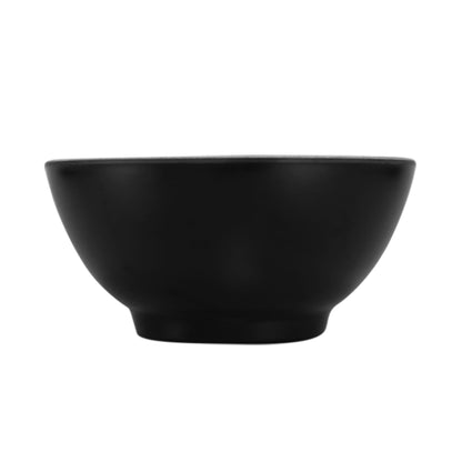 Melamine Round Bowl - Black w/ Silver Decal