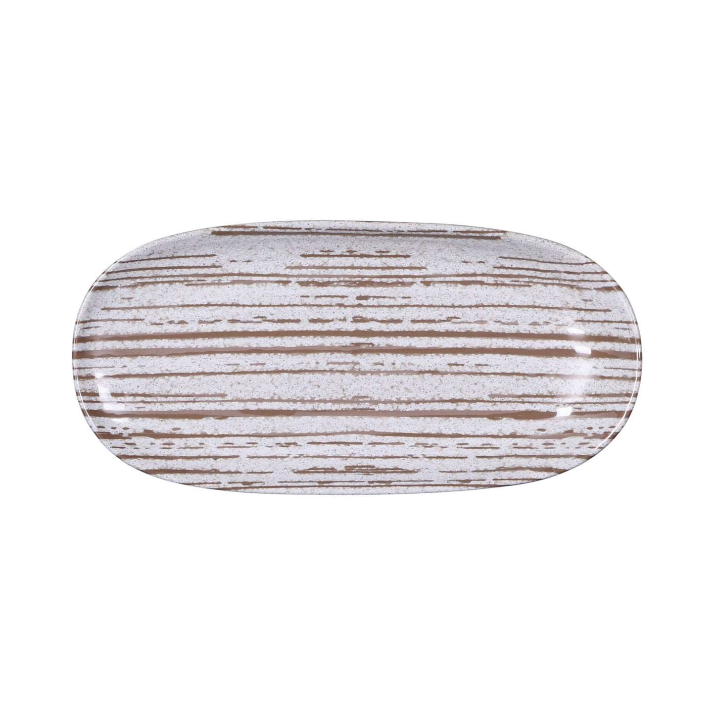 Melamine Oval Plate - Stardust White