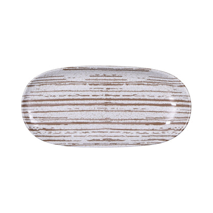 Melamine Oval Plate - Stardust White