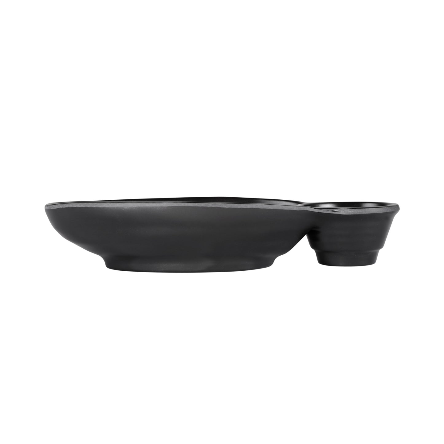 Melamine Two Compartment Tray - Black