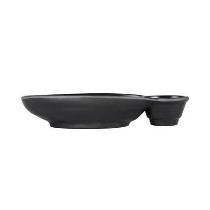 Melamine Two Compartment Tray - Black