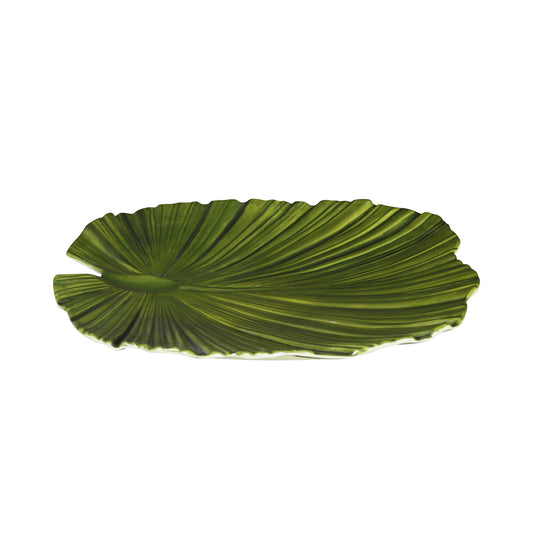 Melamine Large Palm Leaf Platter - Design Green
