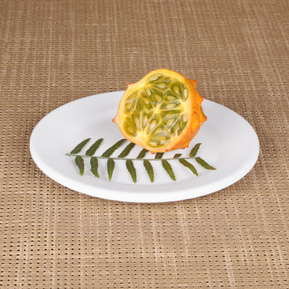Melamine Round Rim Plate - White