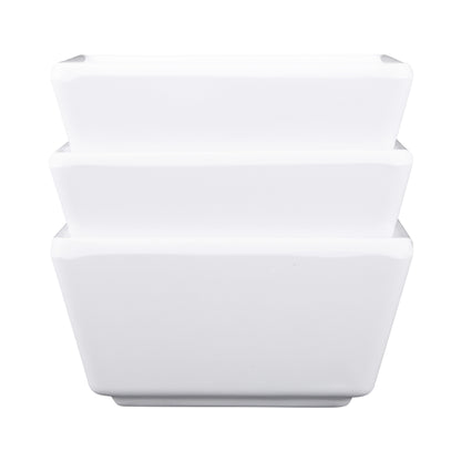 Melamine Square Ramekin - White