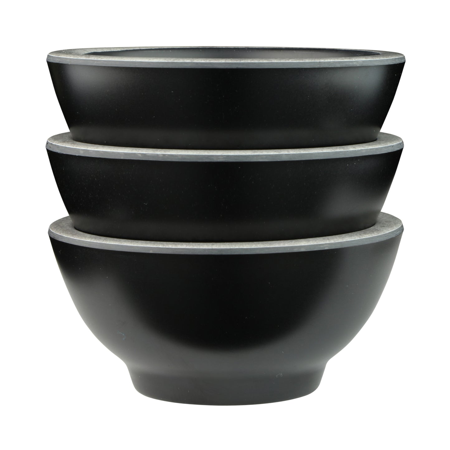 Melamine Round Bowl - Black w/ Silver Decal