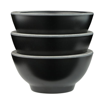 Melamine Round Bowl - Black w/ Silver Decal
