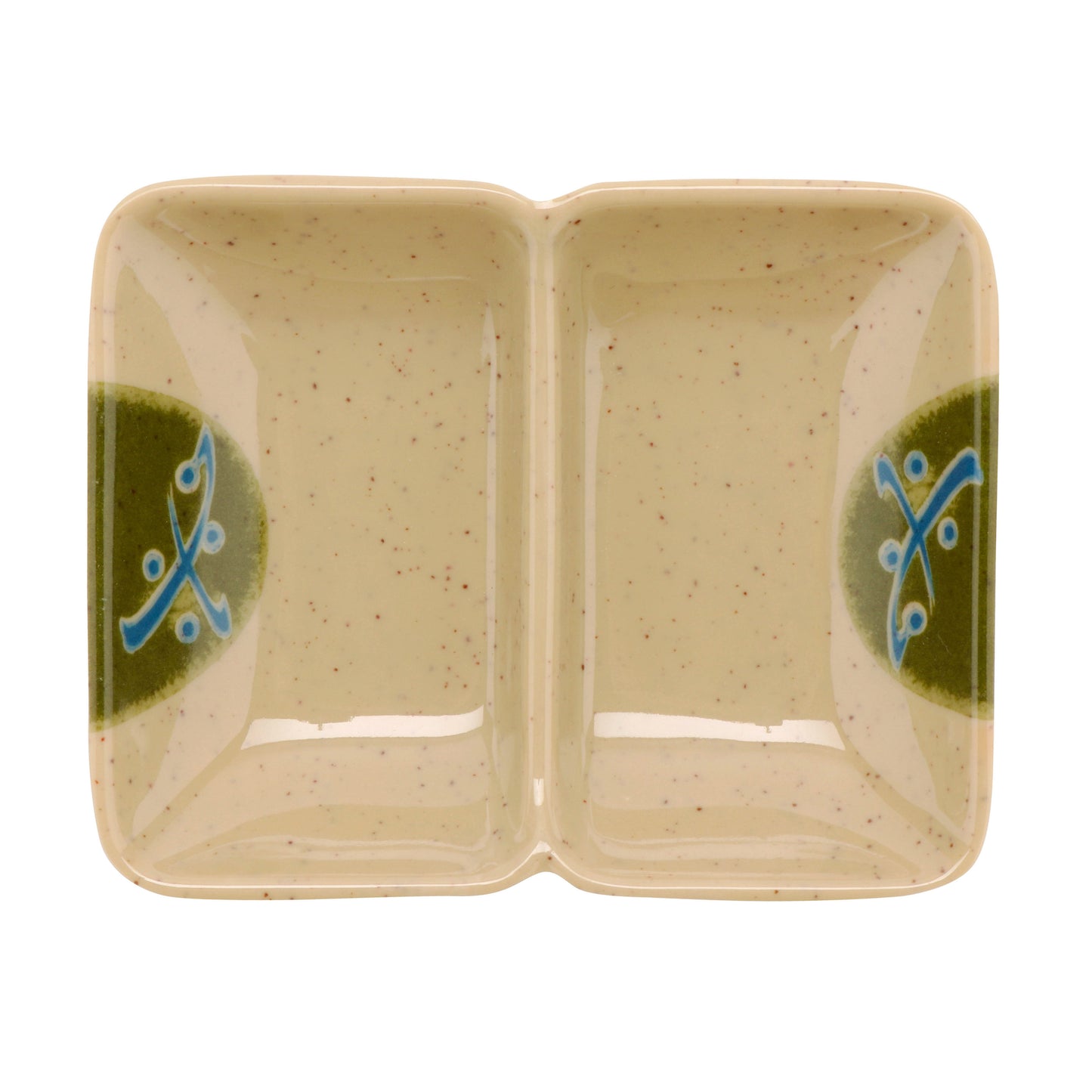 1 oz., 4" x 3" 2-Compartment Sauce Dish (12 Pack)