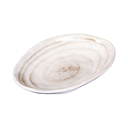 Melamine Deep Oval Plate - Taupe Design