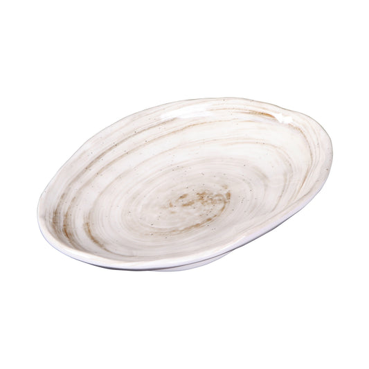 Melamine Deep Oval Plate - Taupe Design