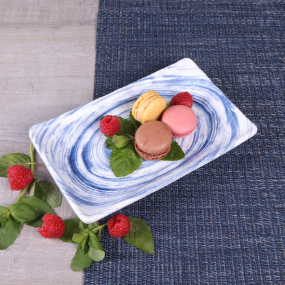 Melamine Rectangular Plate - Navy Design