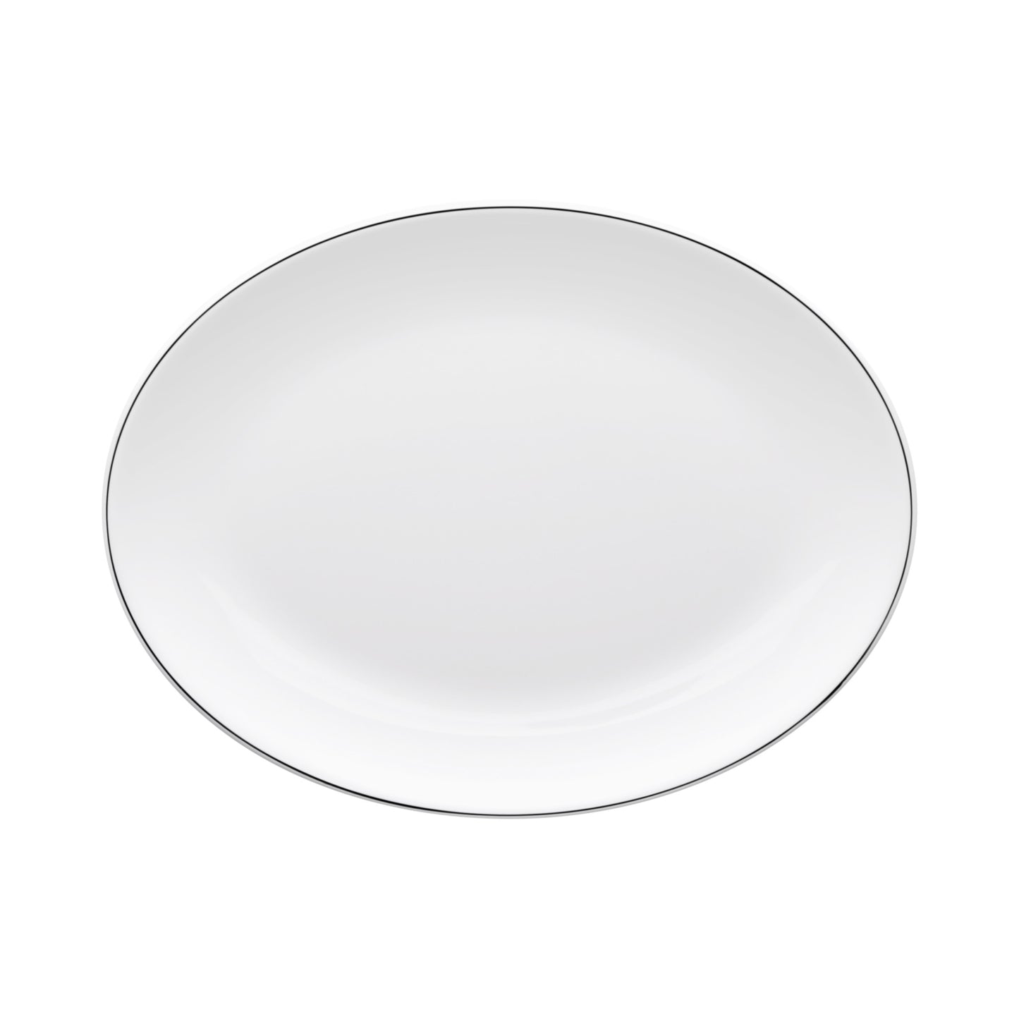 Melamine Oval Plate - White w/ Black Trim