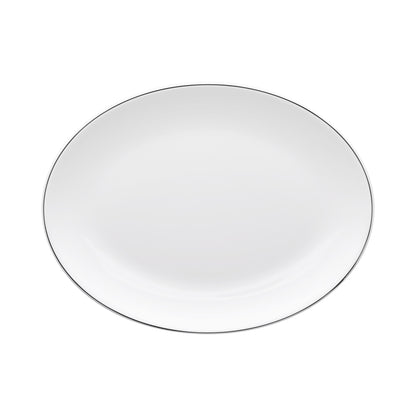 Melamine Oval Plate - White w/ Black Trim