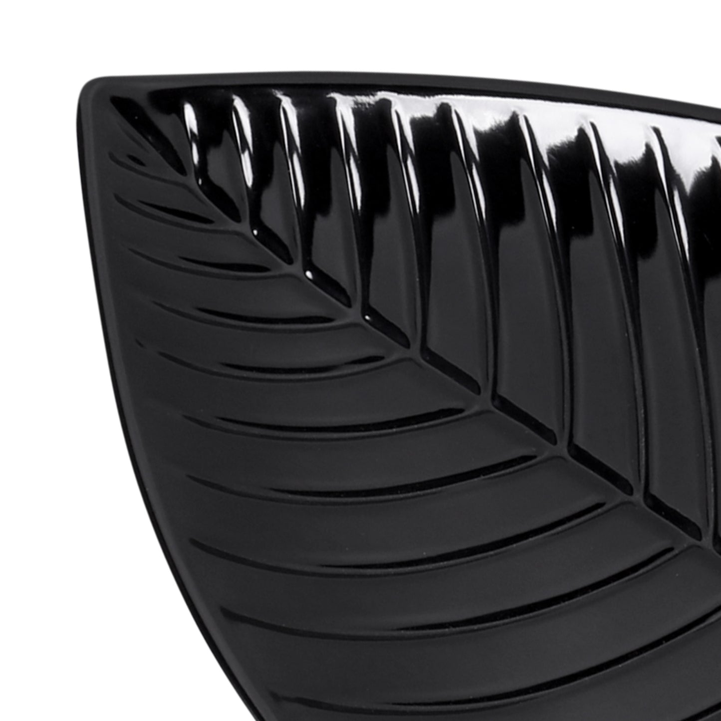 Melamine Large Leaf Platter - Black