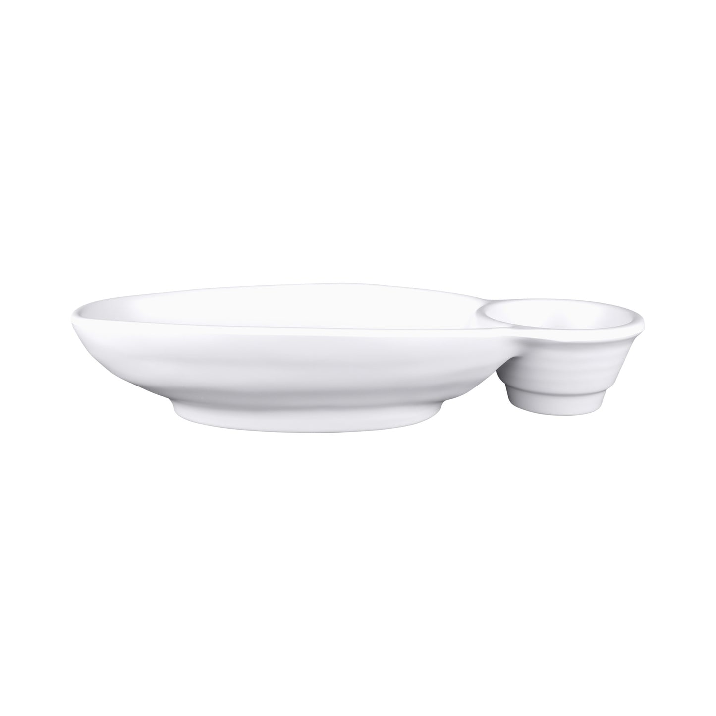 Melamine Two Compartment Tray - White