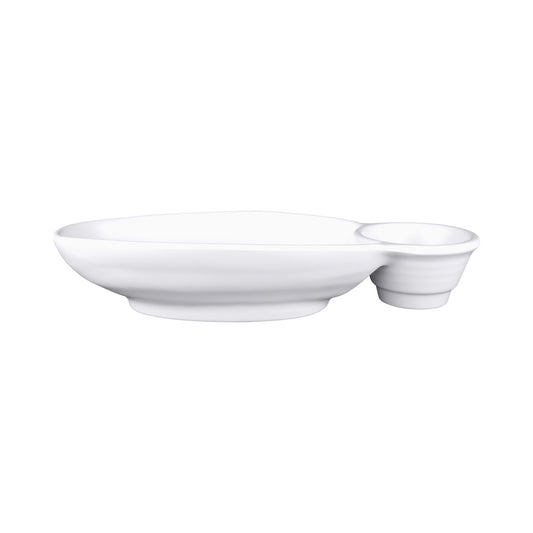 Melamine Two Compartment Tray - White