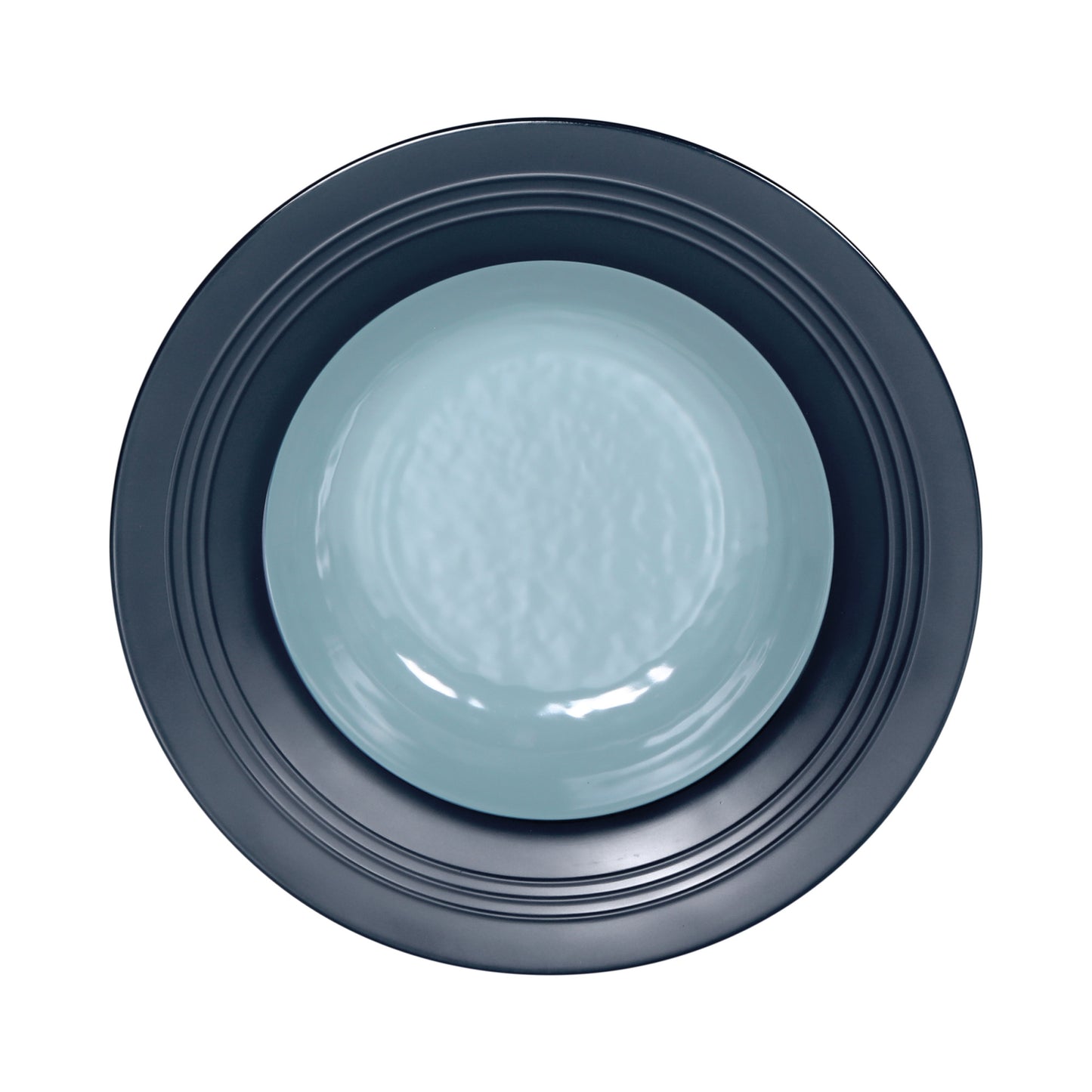 Melamine Round Two-Tone Bowl - Abyss Gloss Inside/Lapis Matte Outside