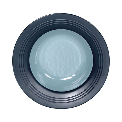 Melamine Round Two-Tone Bowl - Abyss Gloss Inside/Lapis Matte Outside