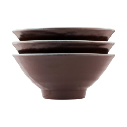 Melamine Bowl - Aubergine Matte Finish Outside/Abyss Gloss Finish Inside