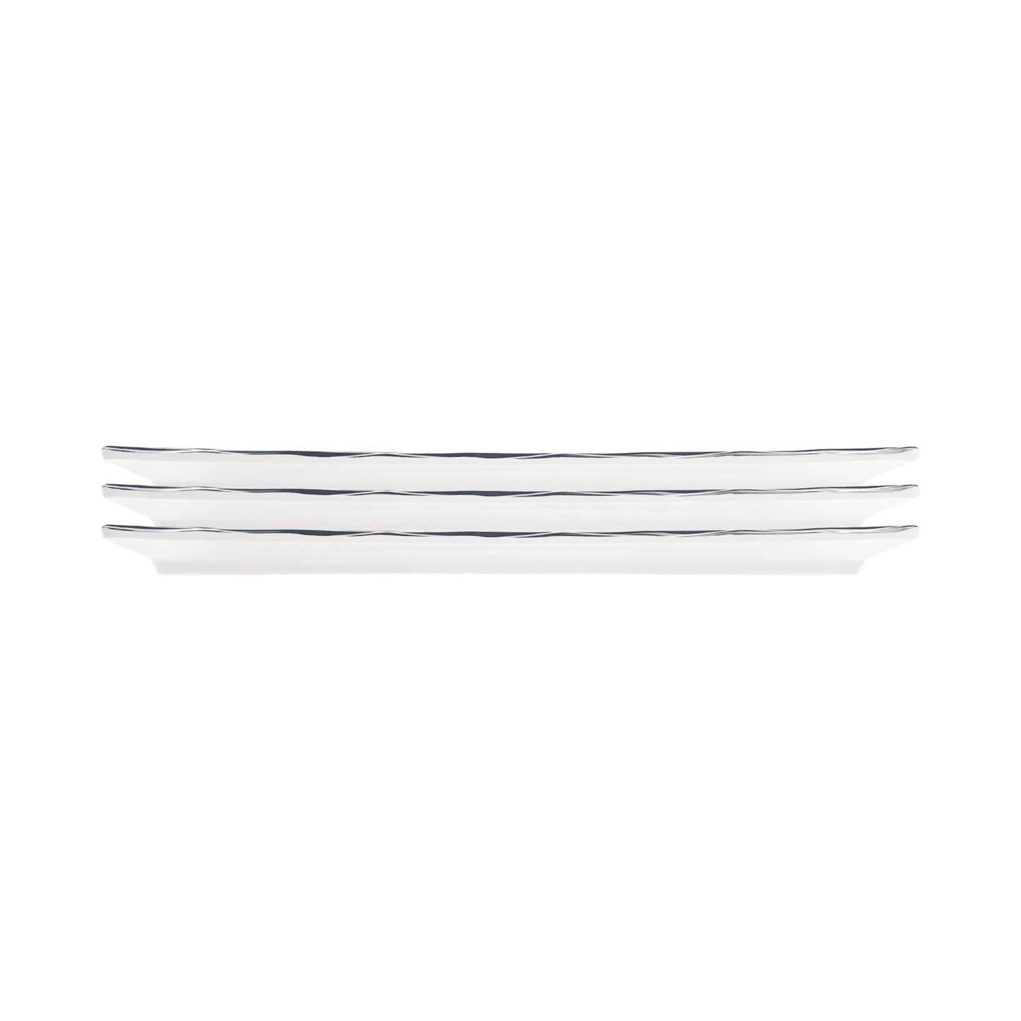 Melamine Rectangular Plate - White w/ Lapis Decal