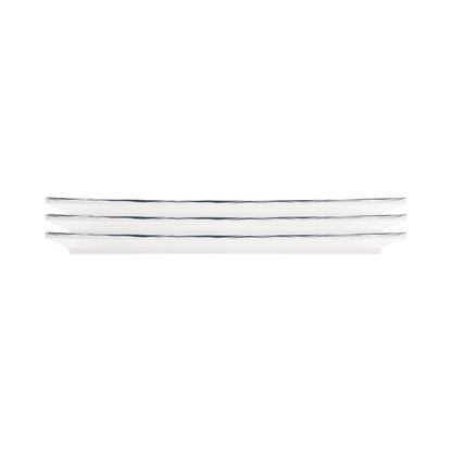 Melamine Rectangular Plate - White w/ Lapis Decal