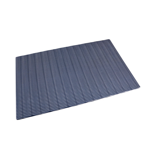 Melamine Rectangular Plate - White w/ Lapis Decal