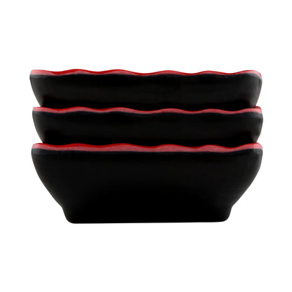 Melamine Two-Tone Sauce Dish - Black Outside, Red Inside