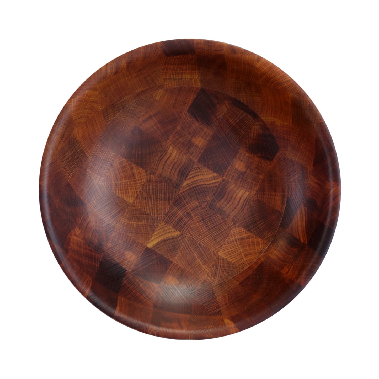 Melamine Round Bowl - Checkered Wood