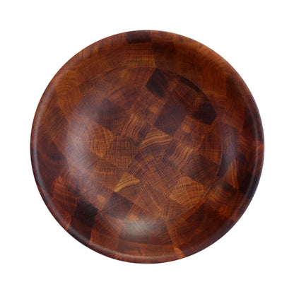 Melamine Round Bowl - Checkered Wood