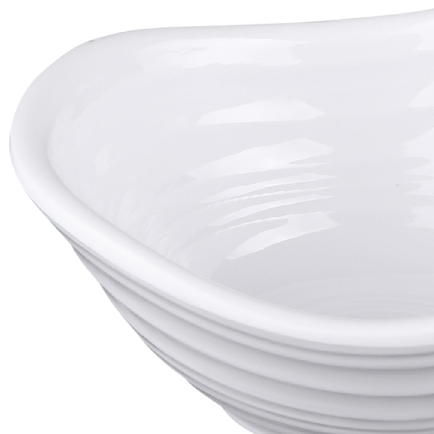 Melamine Oblong Swirl Sauce Dish - White