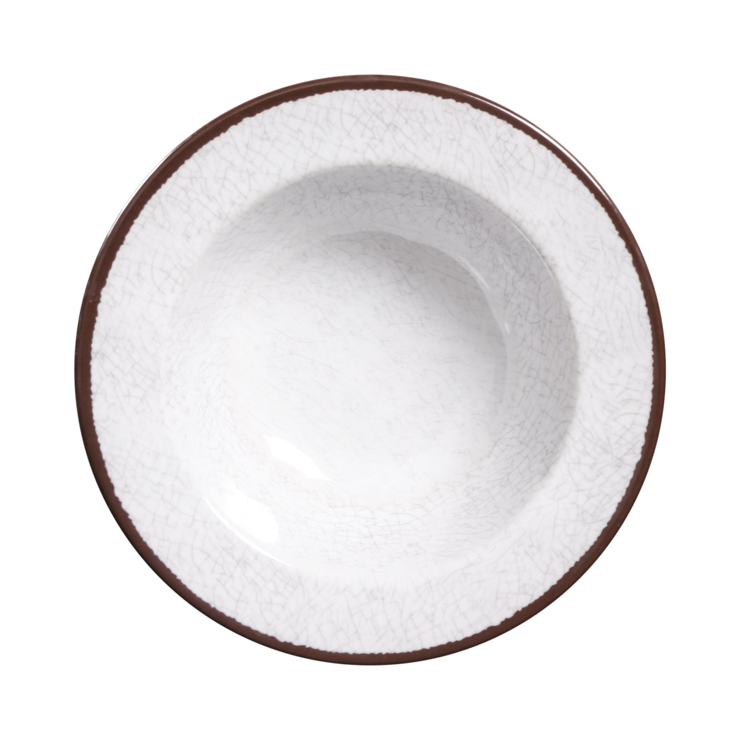 Melamine Round Crackle Bowl - White