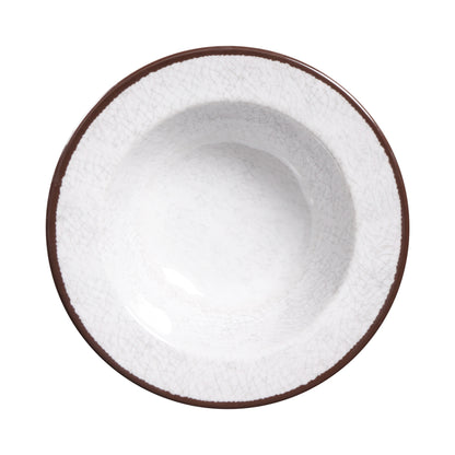 Melamine Round Crackle Bowl - White