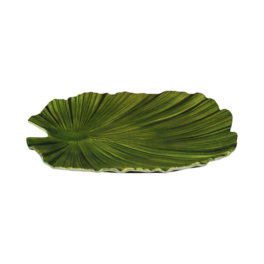 Melamine Medium Palm Leaf Plate - Design Green