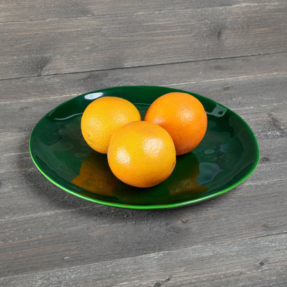Melamine Round Plate - Green Glaze
