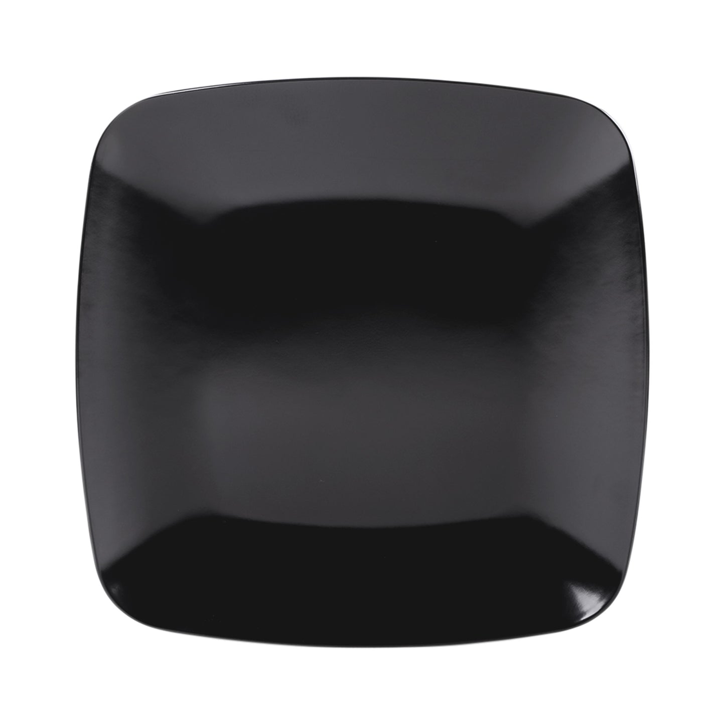 Melamine Rounded Edge Square Plate - Black