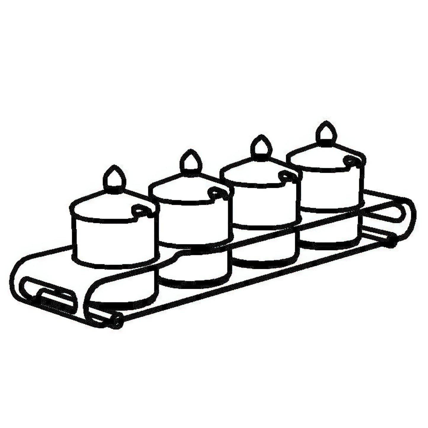 ELEGANCE Jam Bar 'Quadro'  4 x 0.6 l, Model Stainless Ste