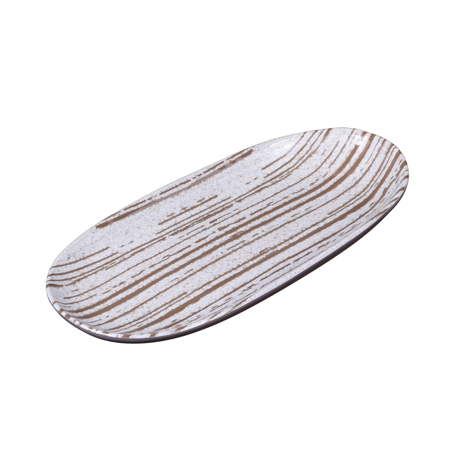 Melamine Oval Plate - Stardust White
