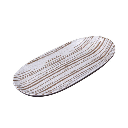 Melamine Oval Plate - Stardust White