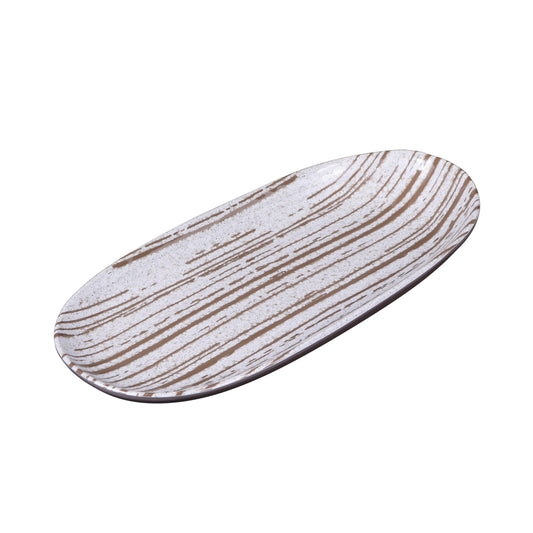 Melamine Oval Plate - Stardust White
