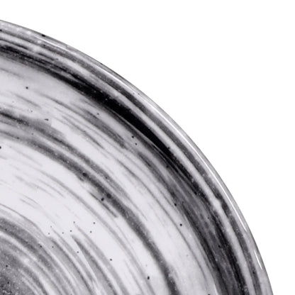Melamine Round Plate - Black Design