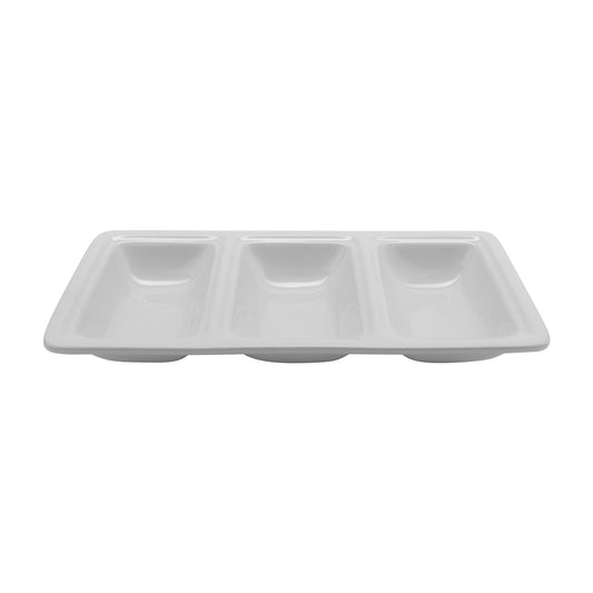 8" x 8" x 8" Ceramic Triangle Plate for 3 CD-3031 Ramekins