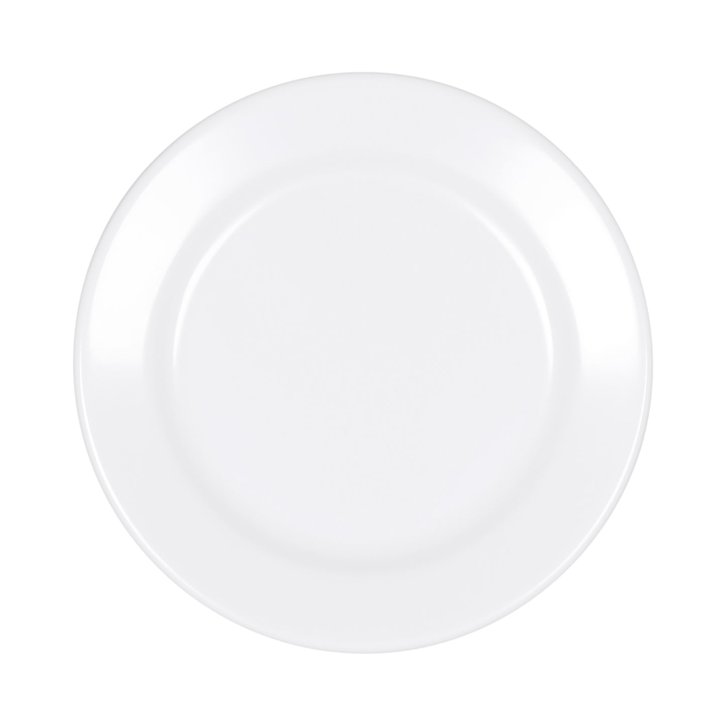 Melamine Round Rim Plate - White