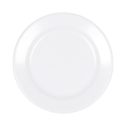 Melamine Round Rim Plate - White