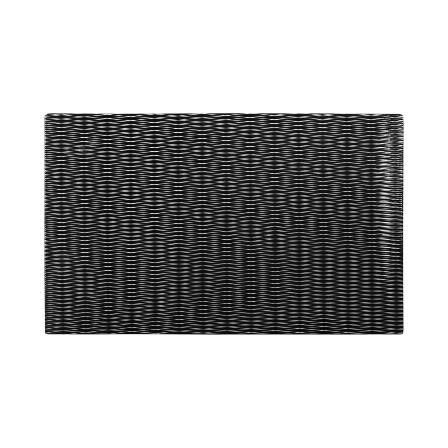 Melamine Rectangular Plate - White w/ Black Decal