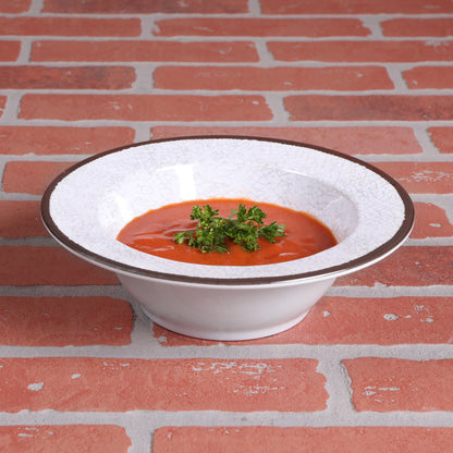 Melamine Round Crackle Bowl - White